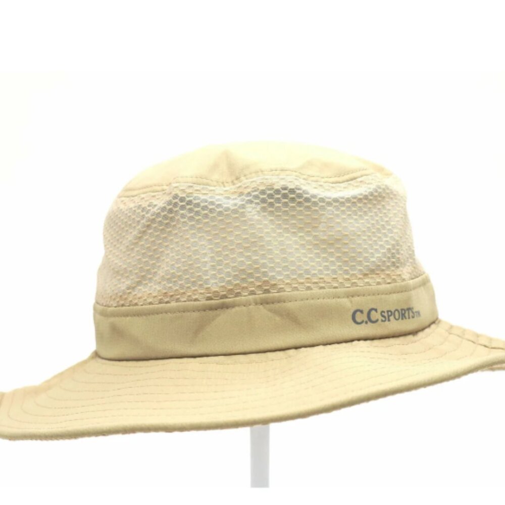 CC Mesh Bucket Hat with Pony Opening - Khaki